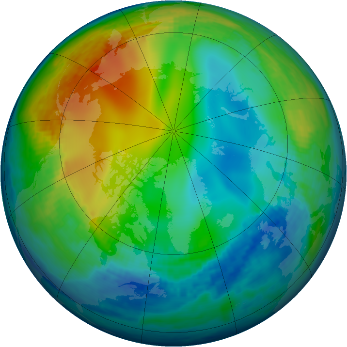 Arctic ozone map for 02 December 1993